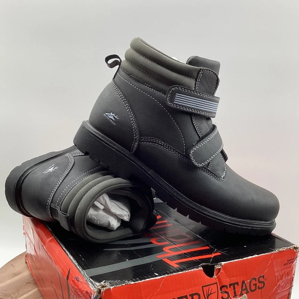 Deer Stags Marker Mens Waterproof Thinsulate Boots Black Hook Loop Size 7M